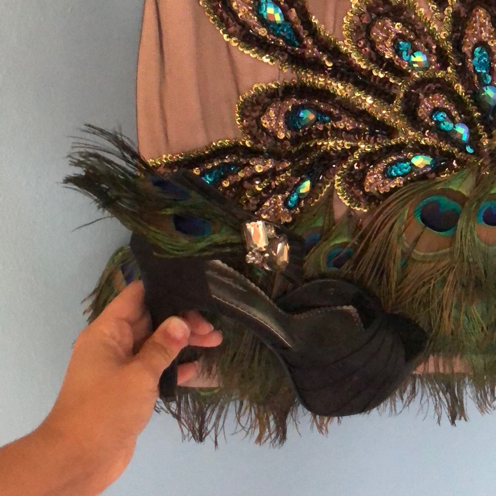 Peacock heels to match peacock formal dress